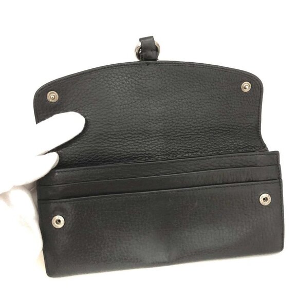 PRADA Logo Vitello Leather Long Bifold Wallet Black/8BH0110 - Picture 5 of 8